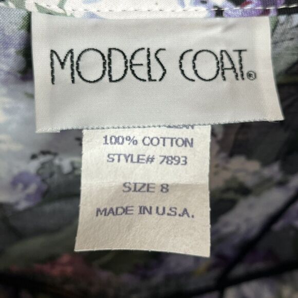 Vintage 80s Models Coat House Dress Pearl Snap Buttons Women’s Size 8 USA MADE - Picture 8 of 12